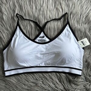 Avia Seamless Wireless Sports Bra Women's Size XXXL White Low Support Racerback